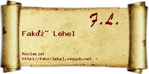 Fakó Lehel névjegykártya